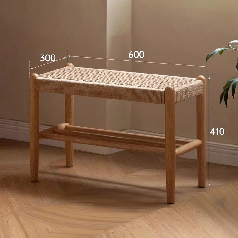Nara Natural Solid Oak Shoe Bench - Image 10