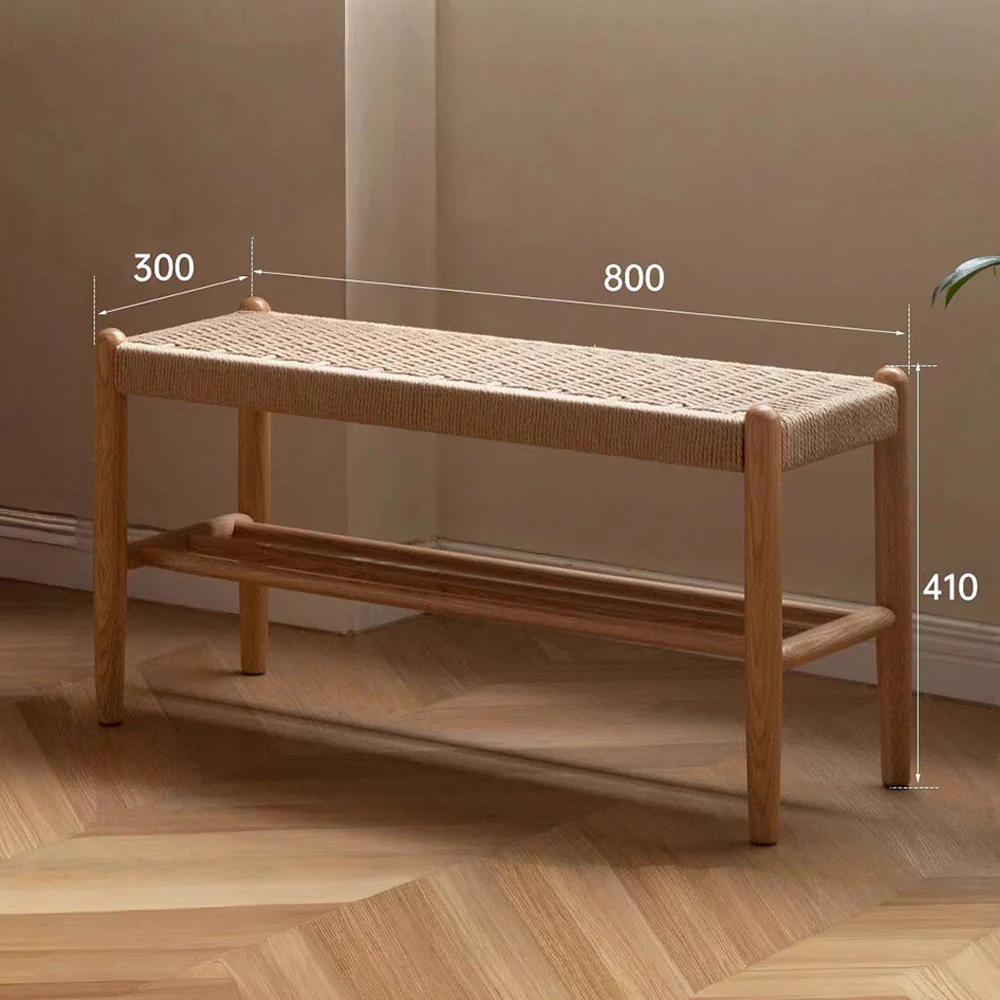 Nara Natural Solid Oak Shoe Bench - Image 11