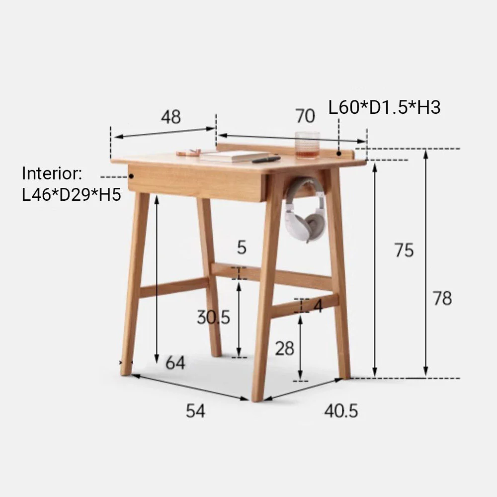 Narbonne Natural Solid Oak Office Desk - Image 14