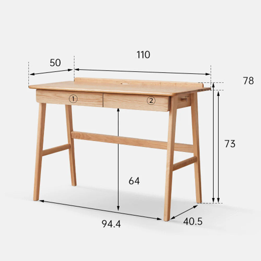 Narbonne Natural Solid Oak Office Desk - Image 15