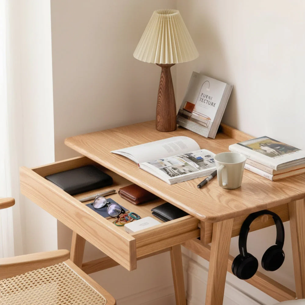 Narbonne Natural Solid Oak Office Desk - Image 8
