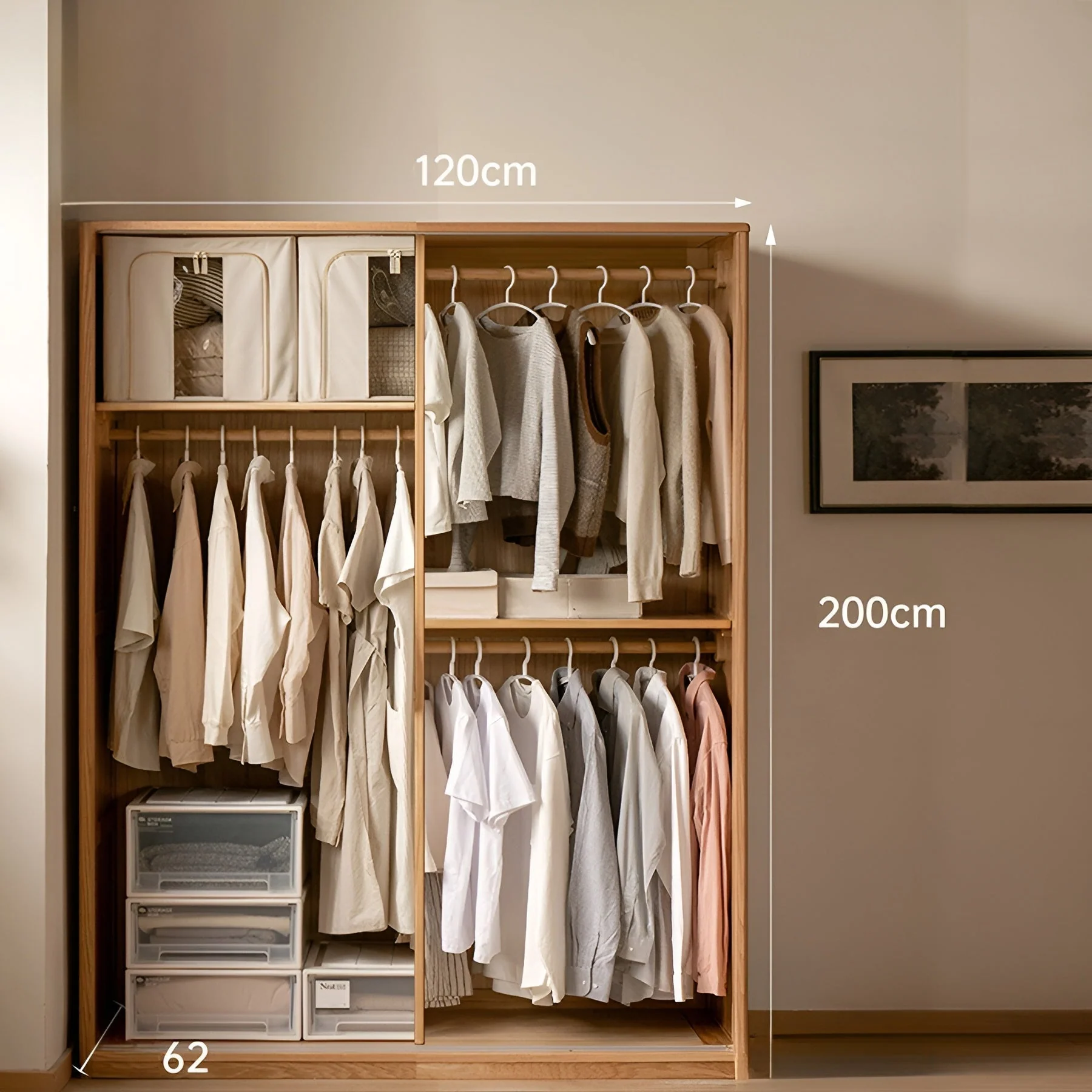 Neath Solid Oak Sliding Door Wardrobe - Image 4