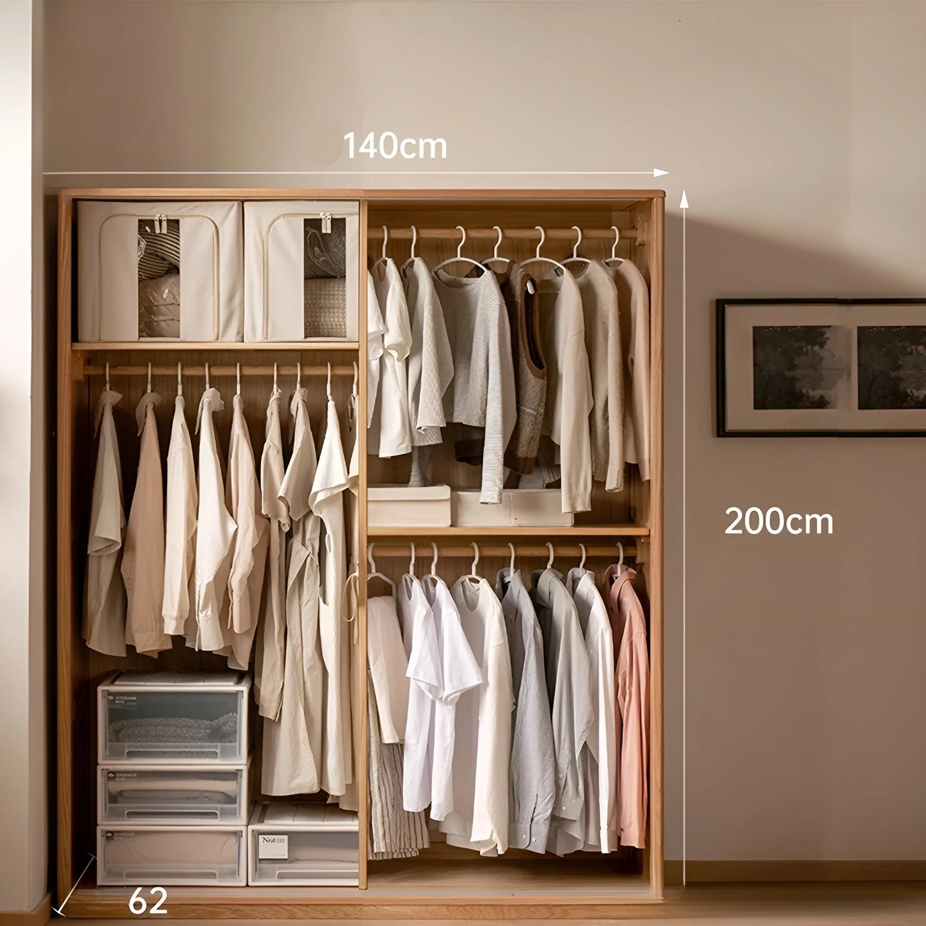 Neath Solid Oak Sliding Door Wardrobe - Image 5