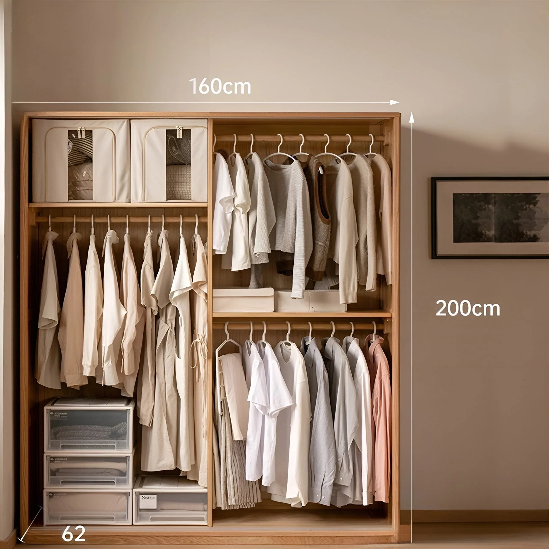 Neath Solid Oak Sliding Door Wardrobe - Image 6