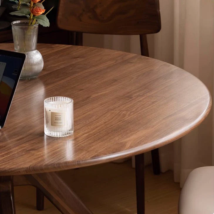 Nest Solid Walnut Round Dining Table - Image 4