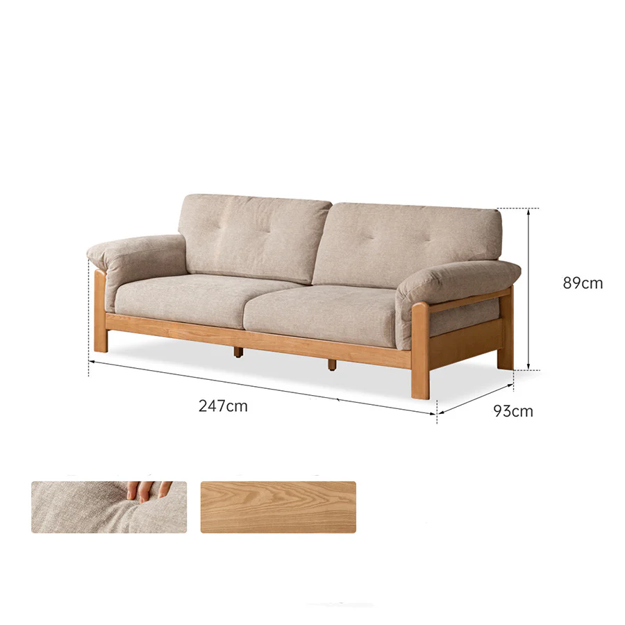 Neuffen Natural Solid Ash Chenille Sofa - Image 10