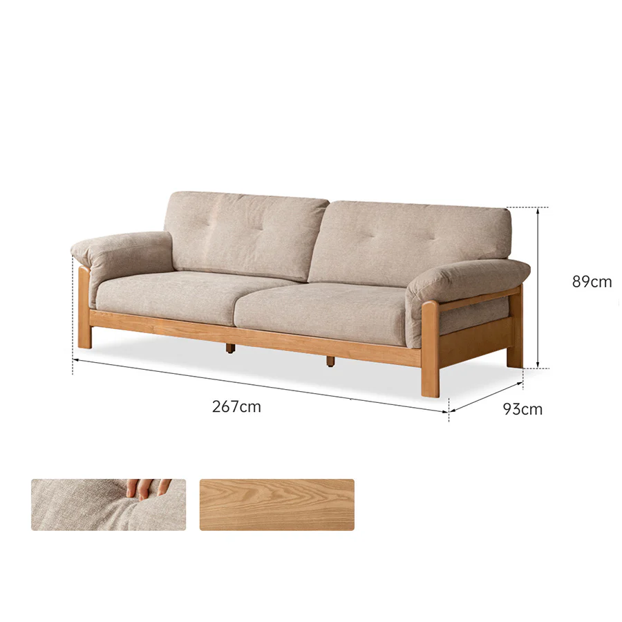 Neuffen Natural Solid Ash Chenille Sofa - Image 11