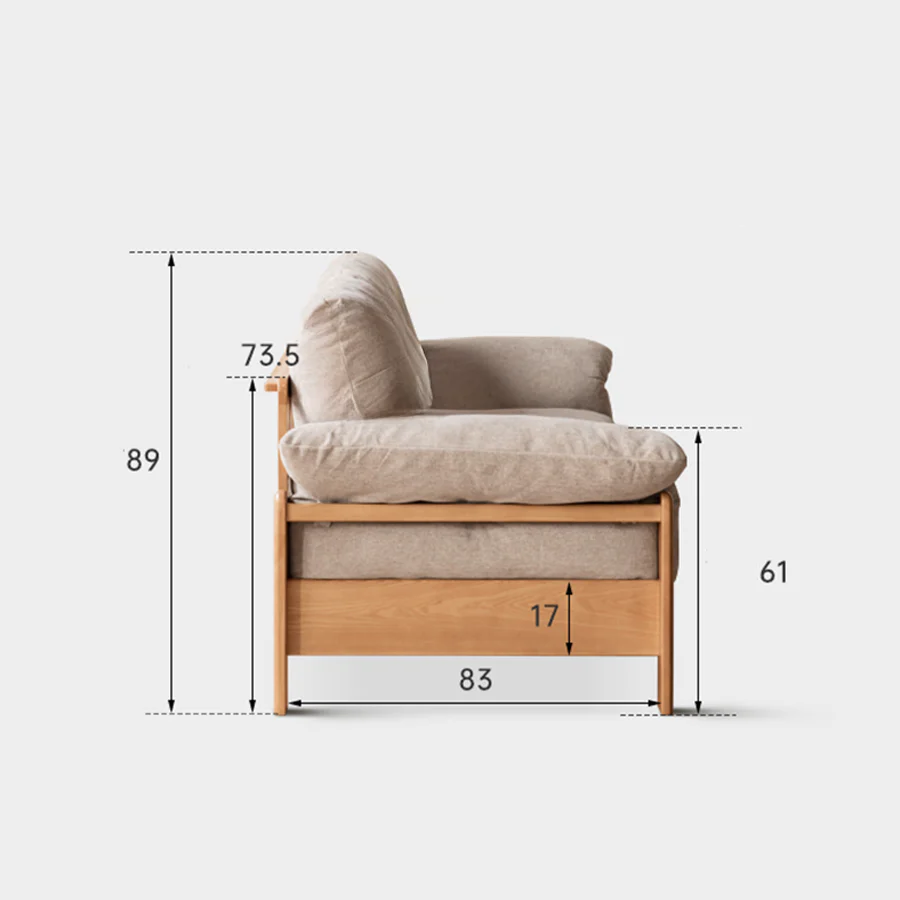 Neuffen Natural Solid Ash Chenille Sofa - Image 13