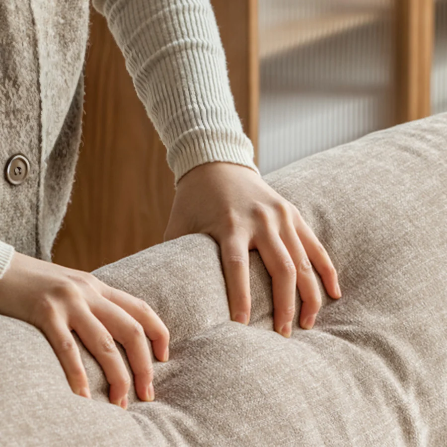 Neuffen Natural Solid Ash Chenille Sofa - Image 4
