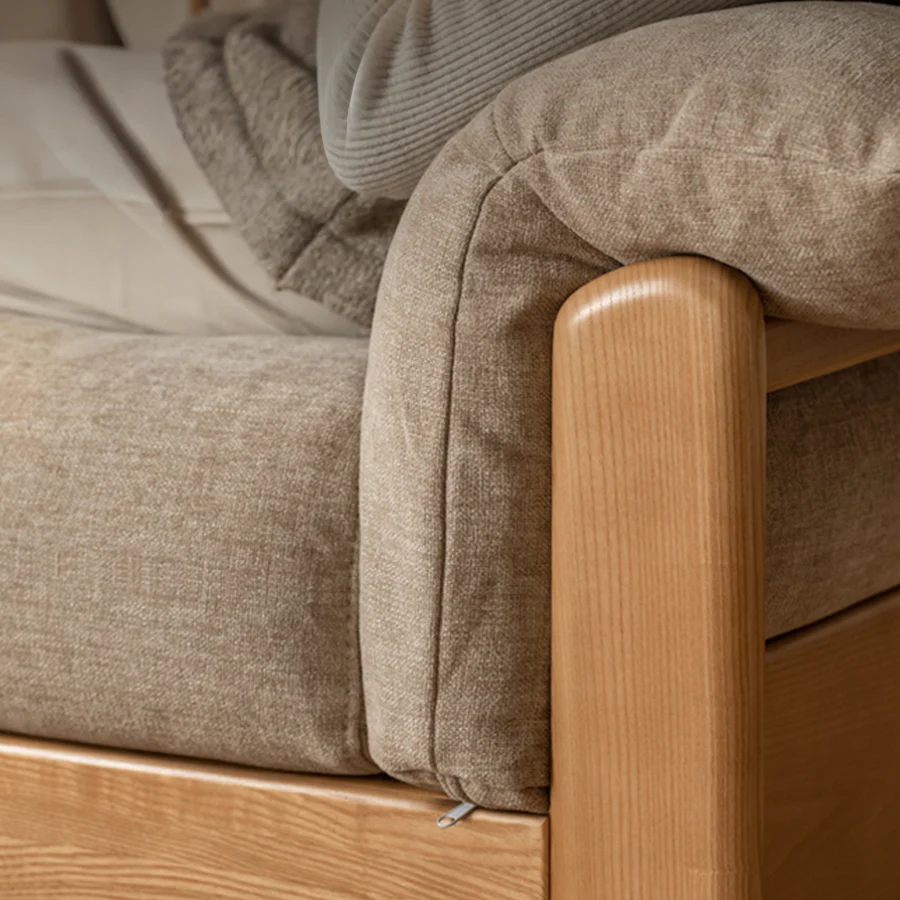 Neuffen Natural Solid Ash Chenille Sofa - Image 6