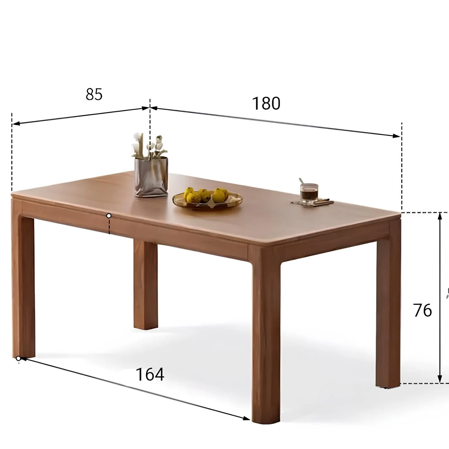 Newark Natural Solid Walnut Large Dining Table - Image 6