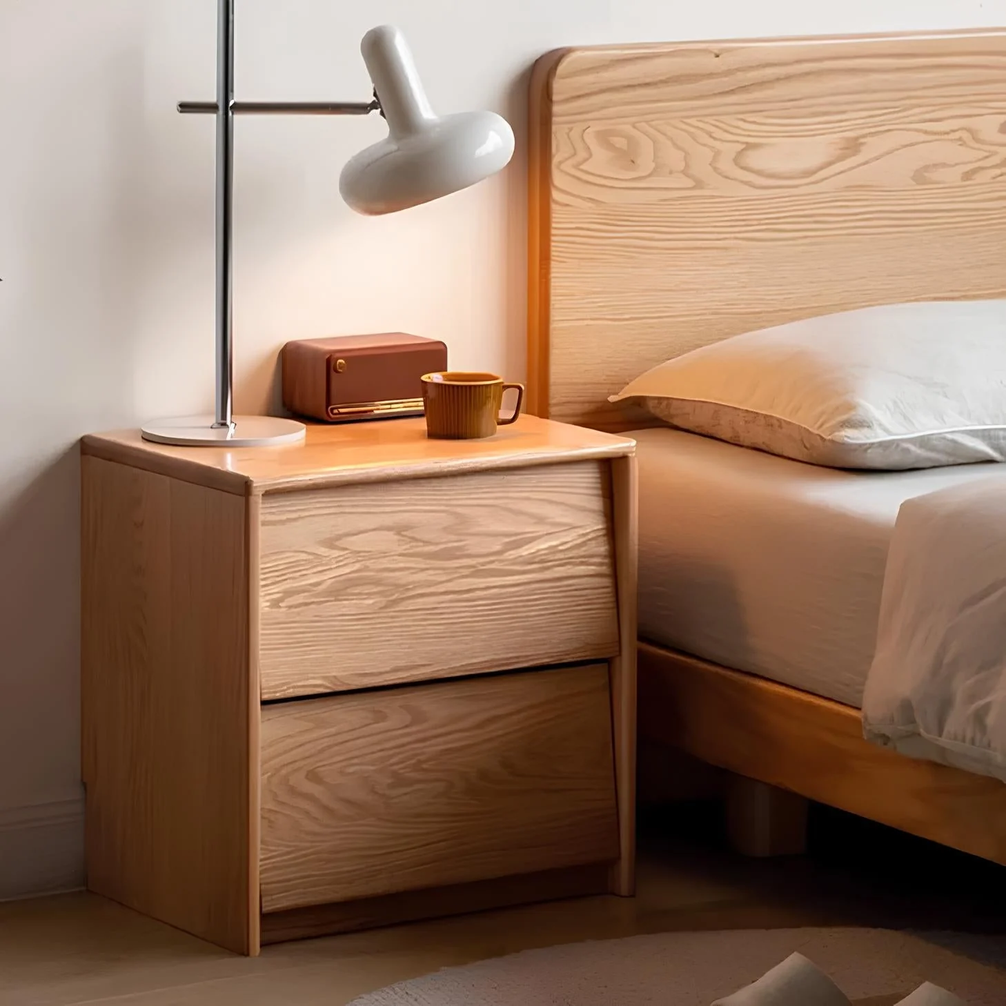Norden Natural Solid Hardwood Bedside Table