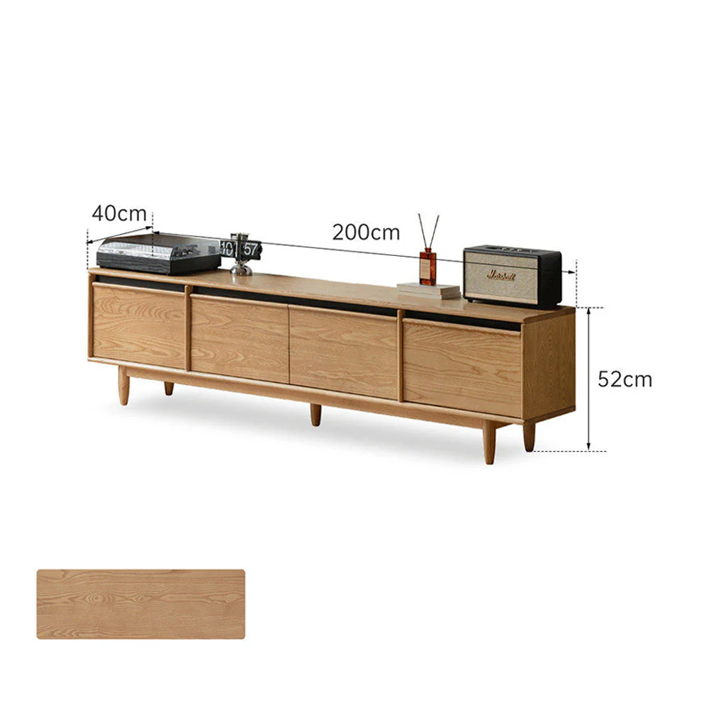 Novara Natural Solid Ash Entertainment Unit - Image 10