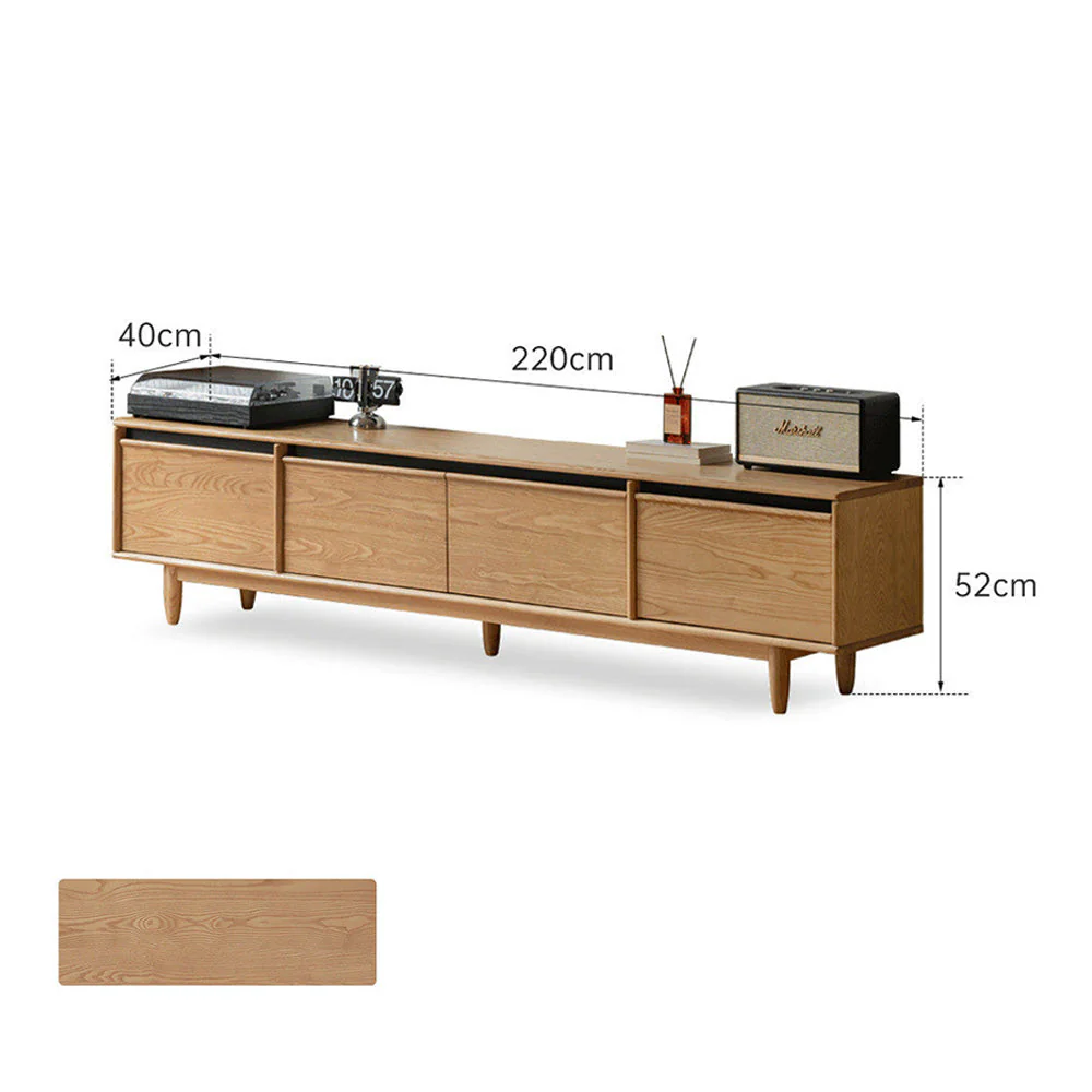 Novara Natural Solid Ash Entertainment Unit - Image 11