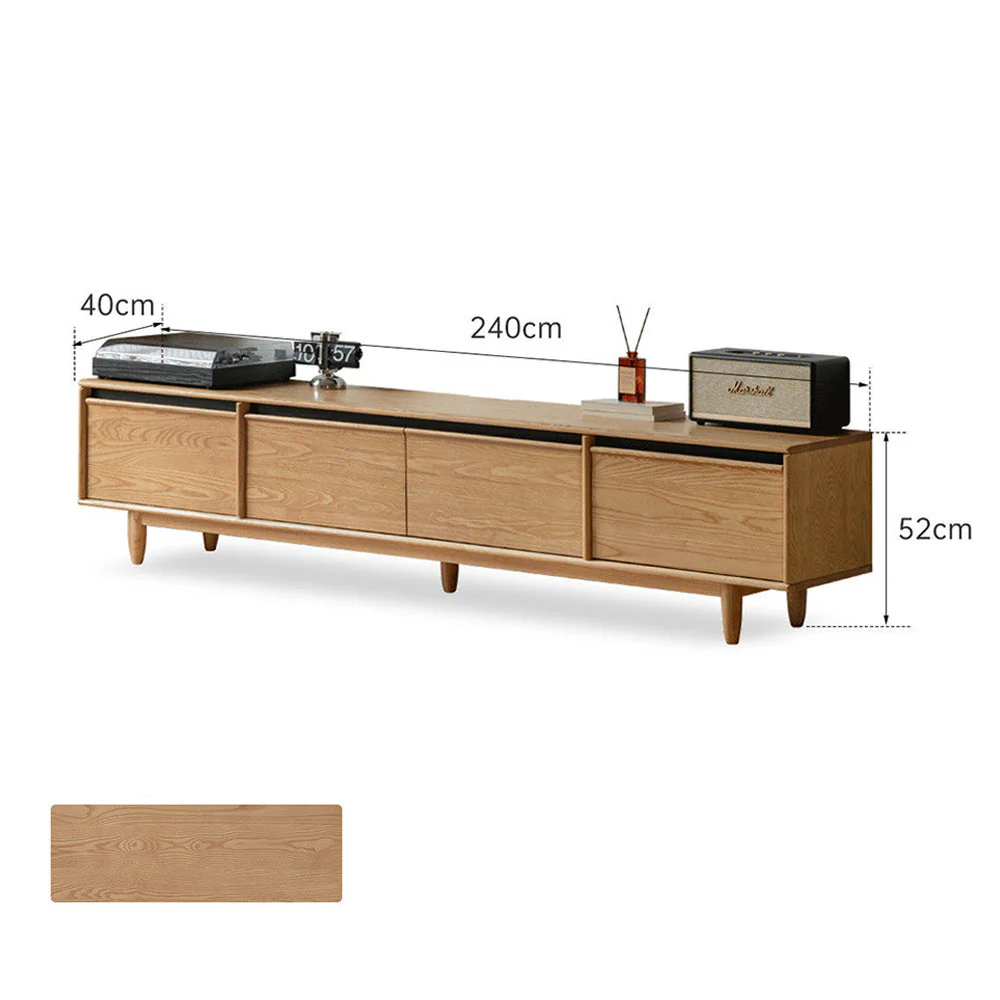 Novara Natural Solid Ash Entertainment Unit - Image 12