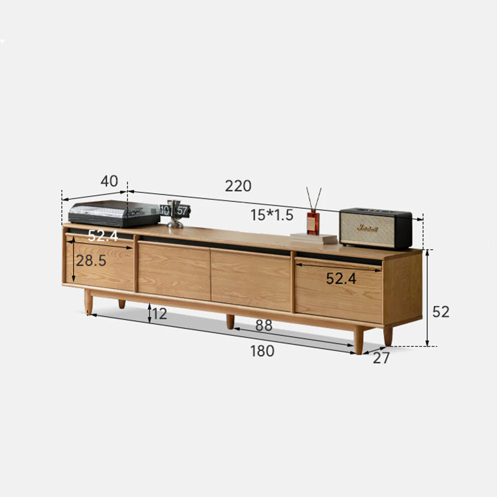 Novara Natural Solid Ash Entertainment Unit - Image 13