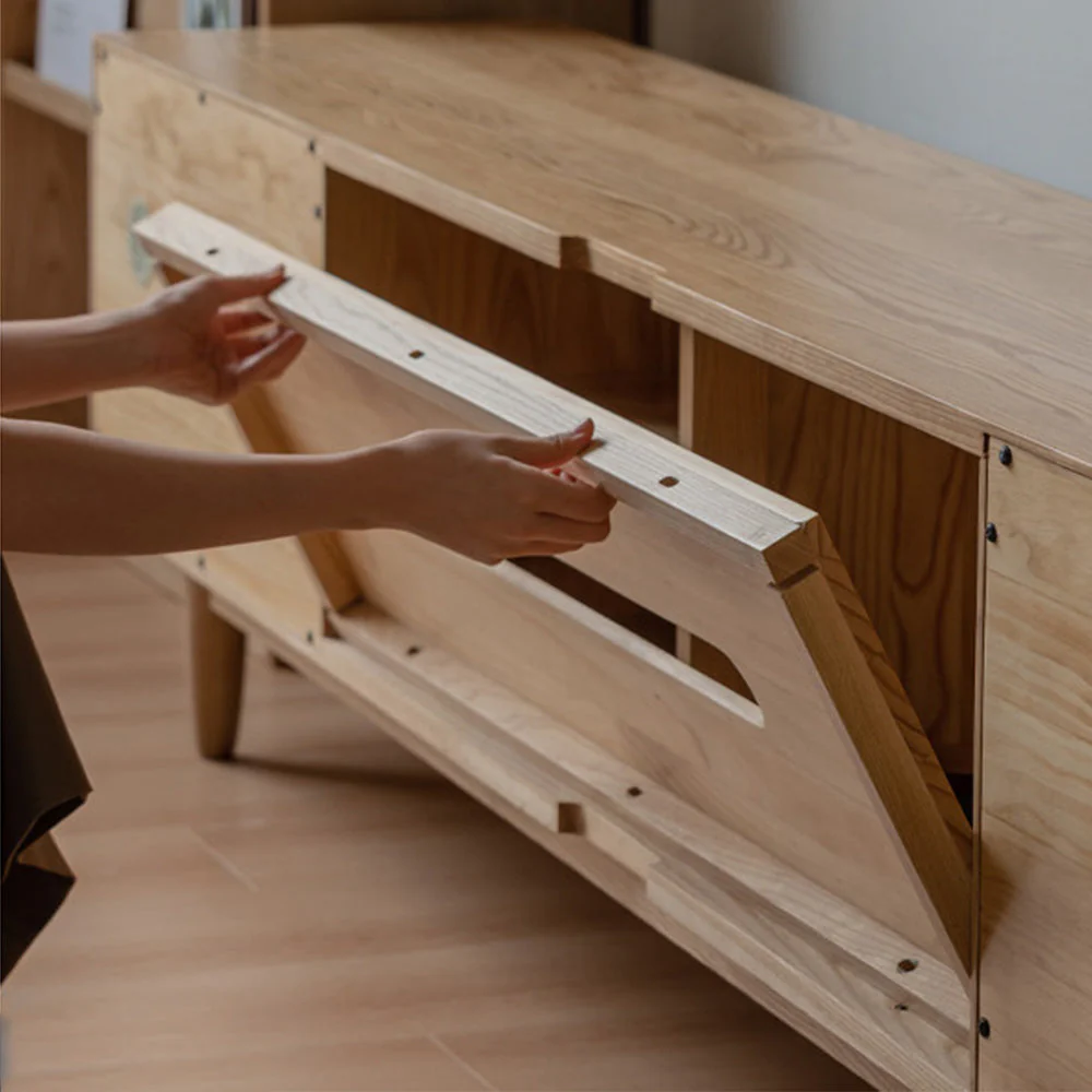 Novara Natural Solid Ash Entertainment Unit - Image 7