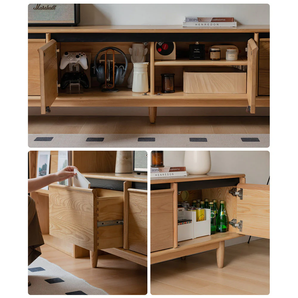 Novara Natural Solid Ash Entertainment Unit - Image 8