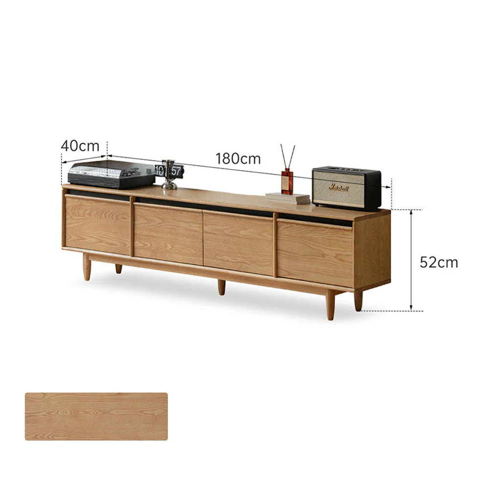 Novara Natural Solid Ash Entertainment Unit - Image 9