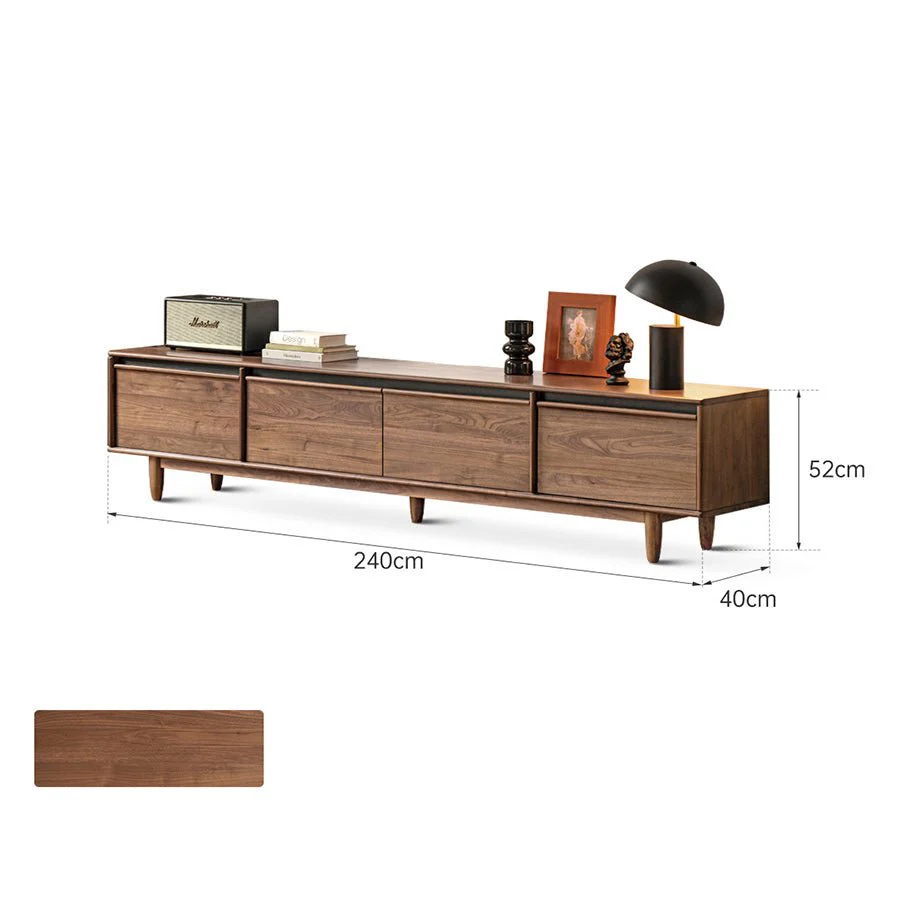 Novara Natural Solid Walnut Entertainment Unit - Image 8