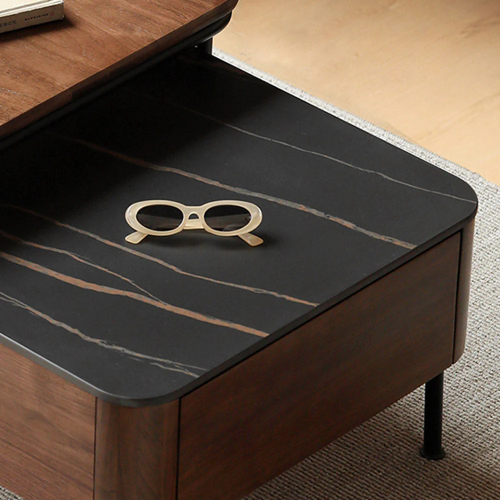 Oliena Natural Solid Walnut Coffee Table Set - Image 5