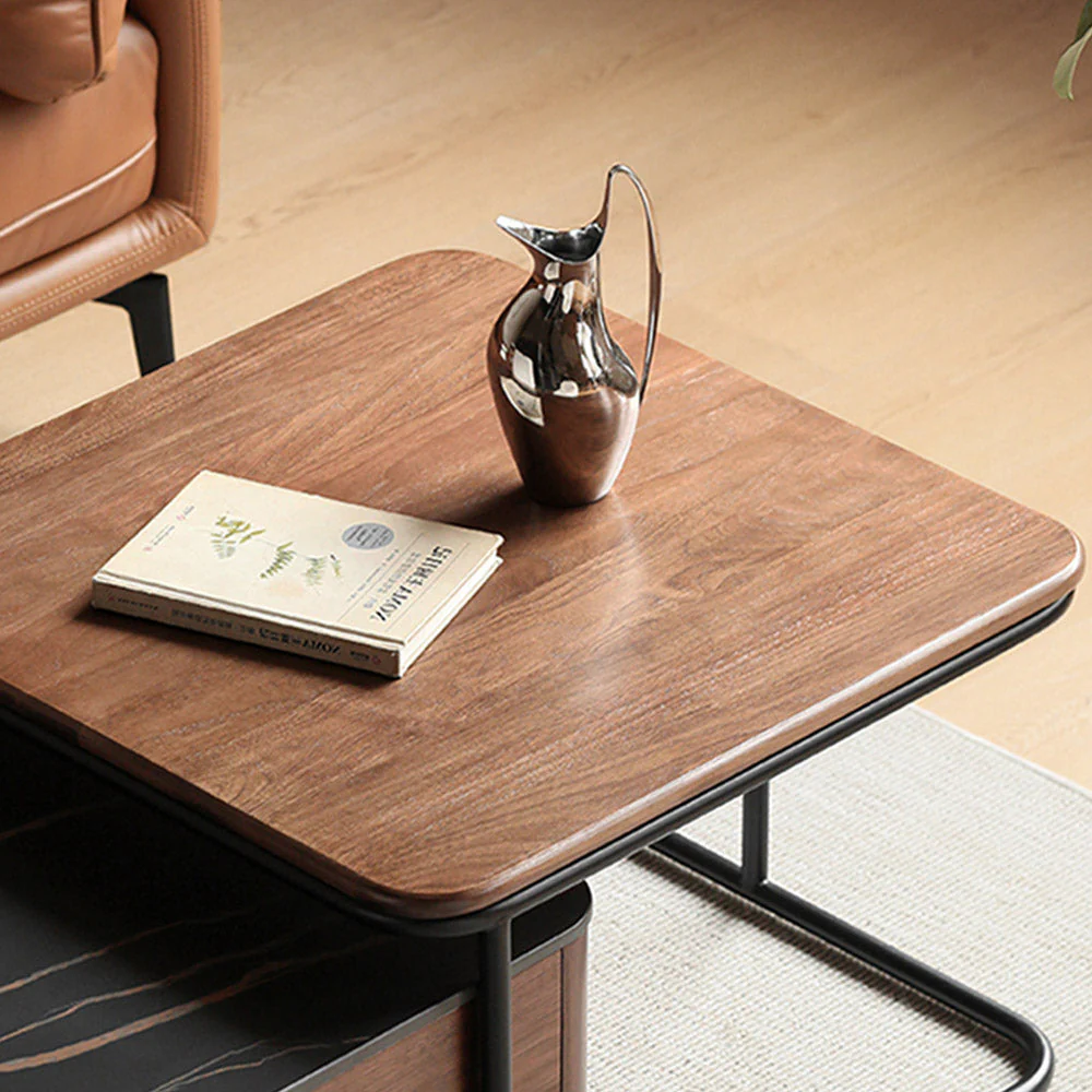 Oliena Natural Solid Walnut Coffee Table Set - Image 6