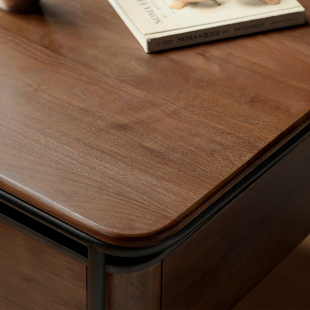 Oliena Natural Solid Walnut Coffee Table Set - Image 7
