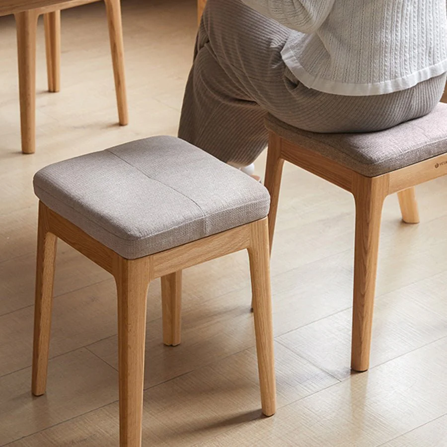 Olini Natural Solid Oak Stacking Stool - Image 3
