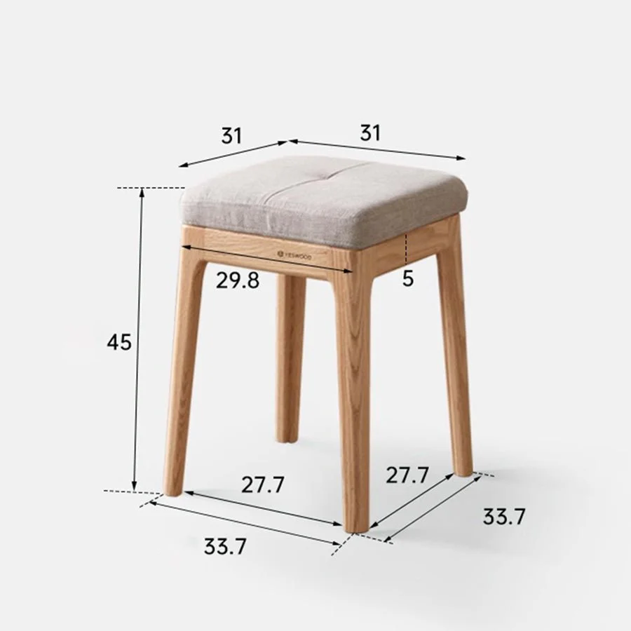 Olini Natural Solid Oak Stacking Stool - Image 7