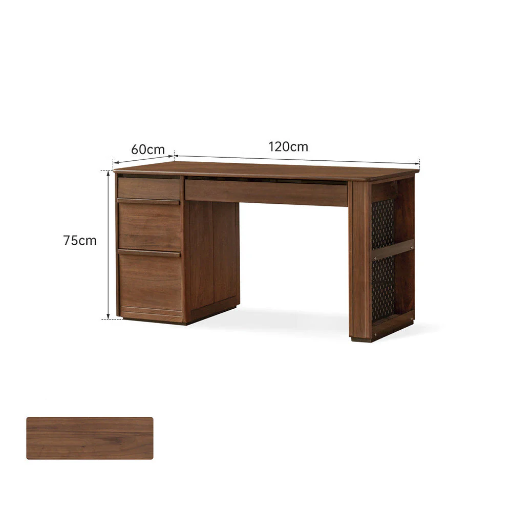 Oliveri Natural Solid Walnut Desk with Hutch - Image 11