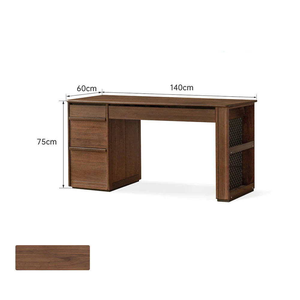 Oliveri Natural Solid Walnut Desk with Hutch - Image 12