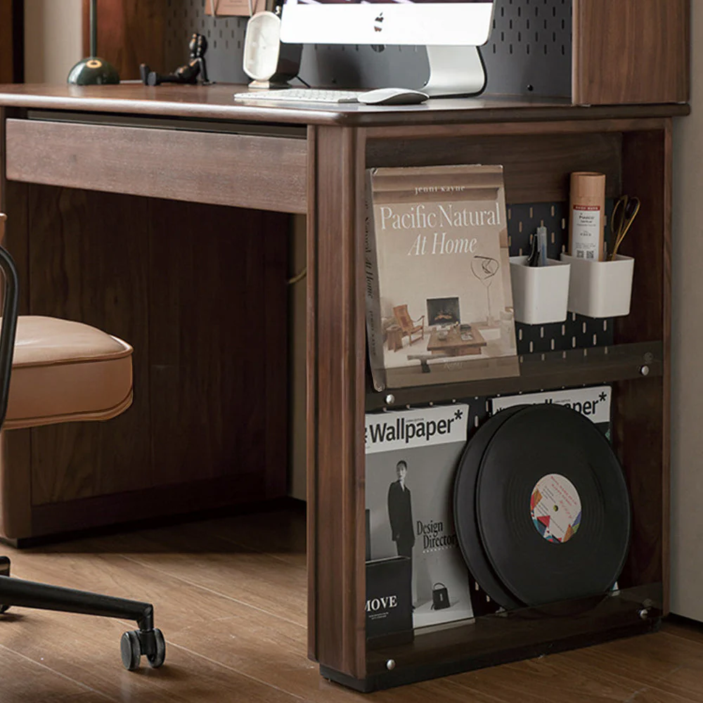 Oliveri Natural Solid Walnut Desk with Hutch - Image 8