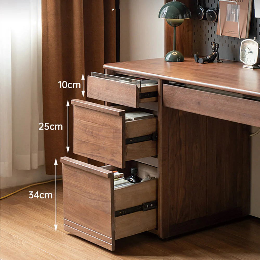 Oliveri Natural Solid Walnut Desk with Hutch - Image 9