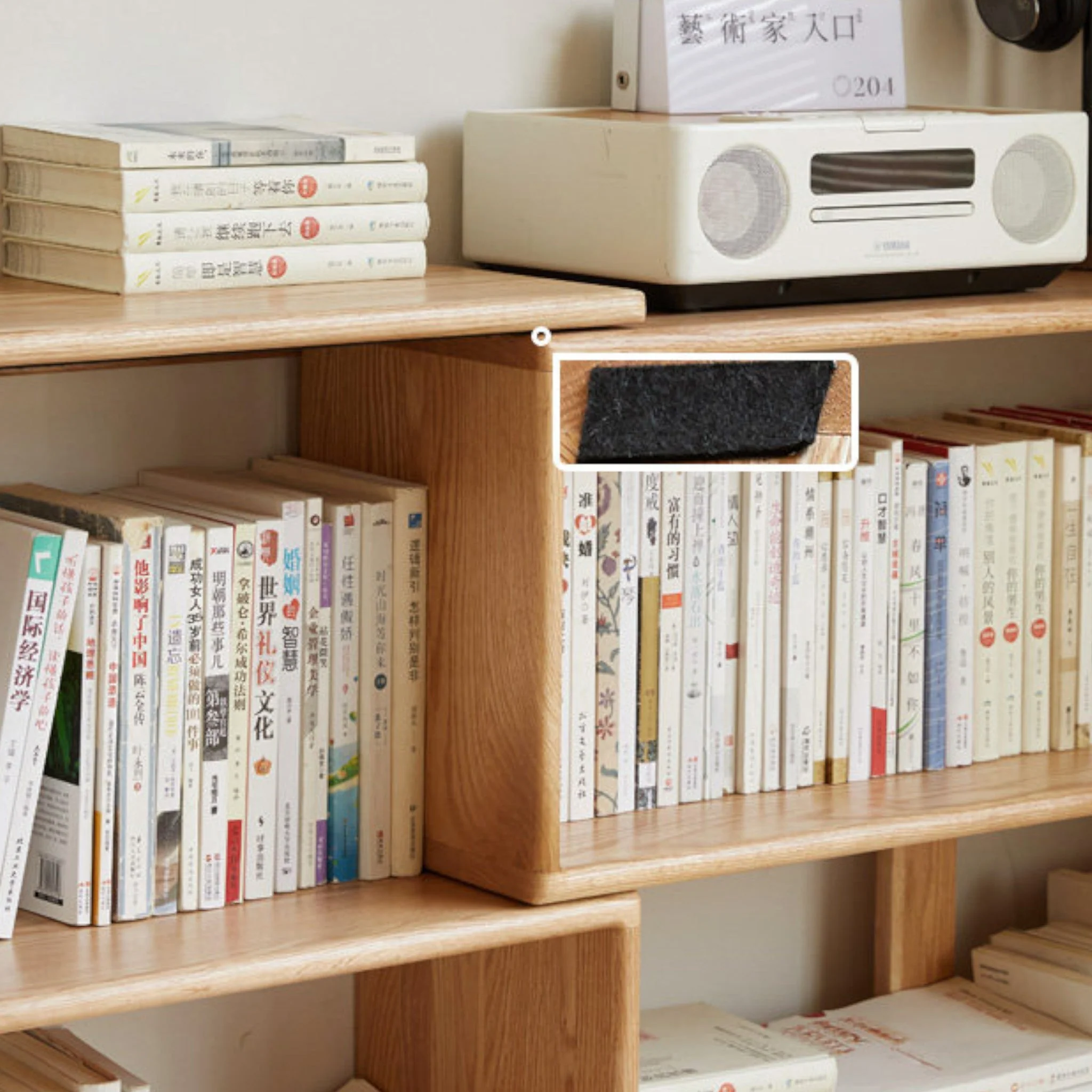 Orvieto Natural Solid Oak Extending Turning Bookcase - Image 6