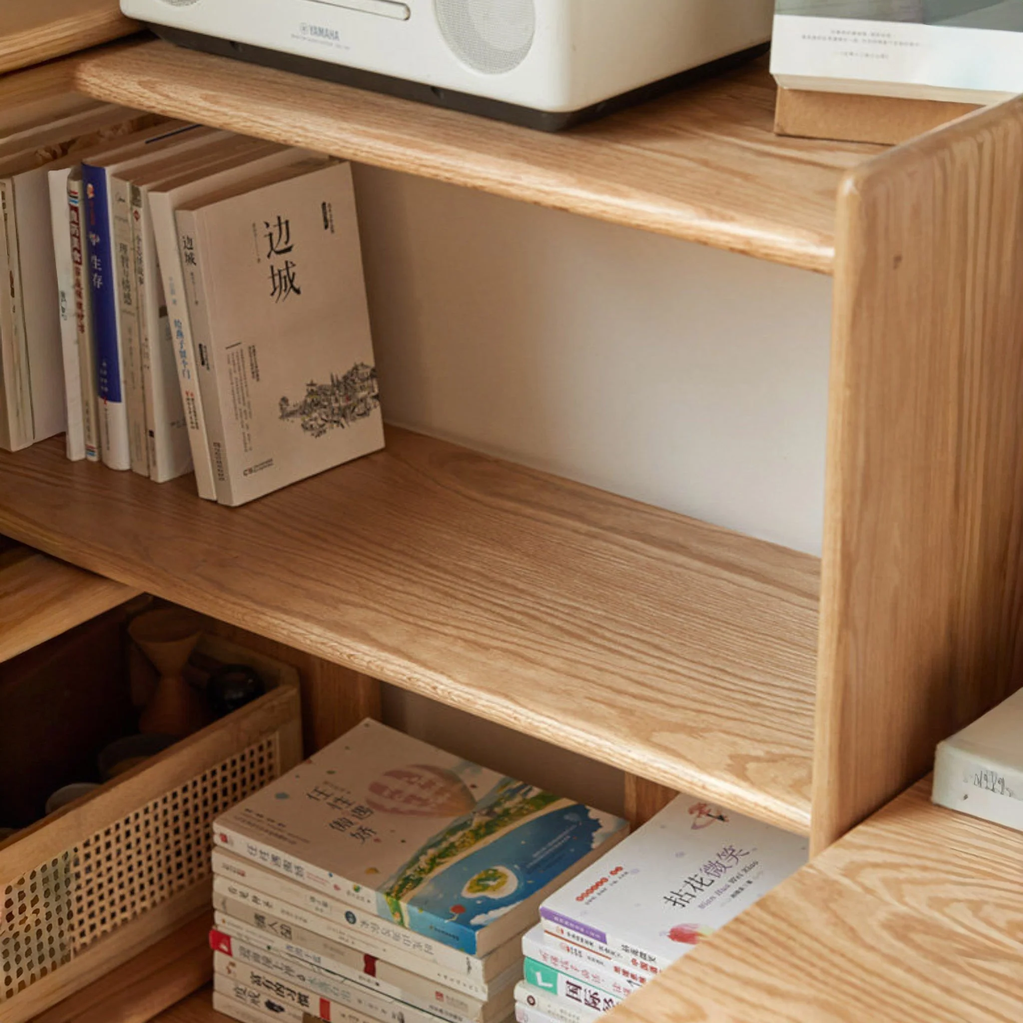 Orvieto Natural Solid Oak Extending Turning Bookcase - Image 8