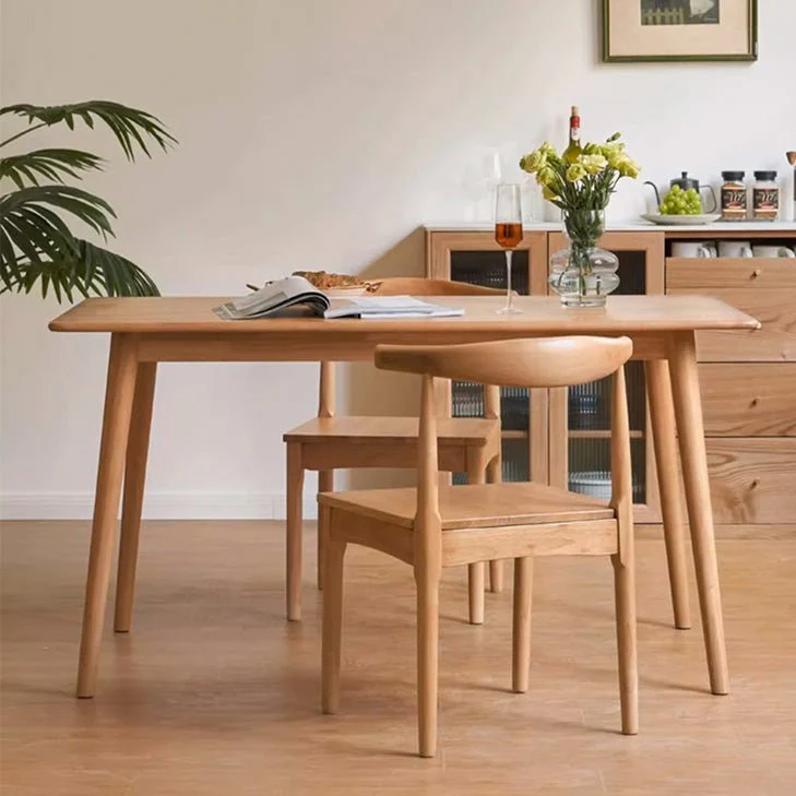 Oscar Natural Solid Rubber Wood Dining Chair - Image 2