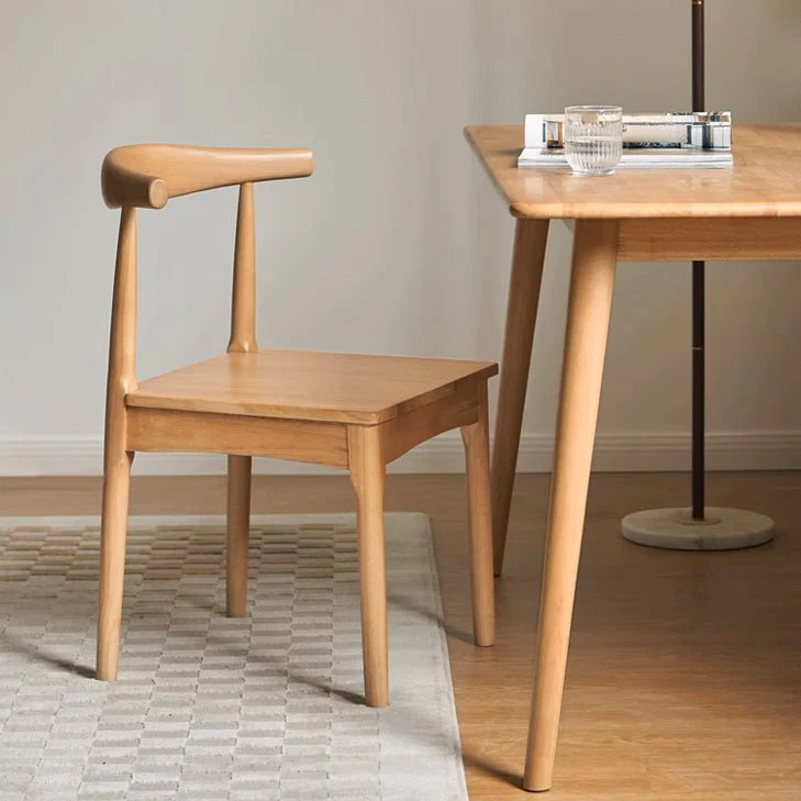 Oscar Natural Solid Rubber Wood Dining Chair - Image 3