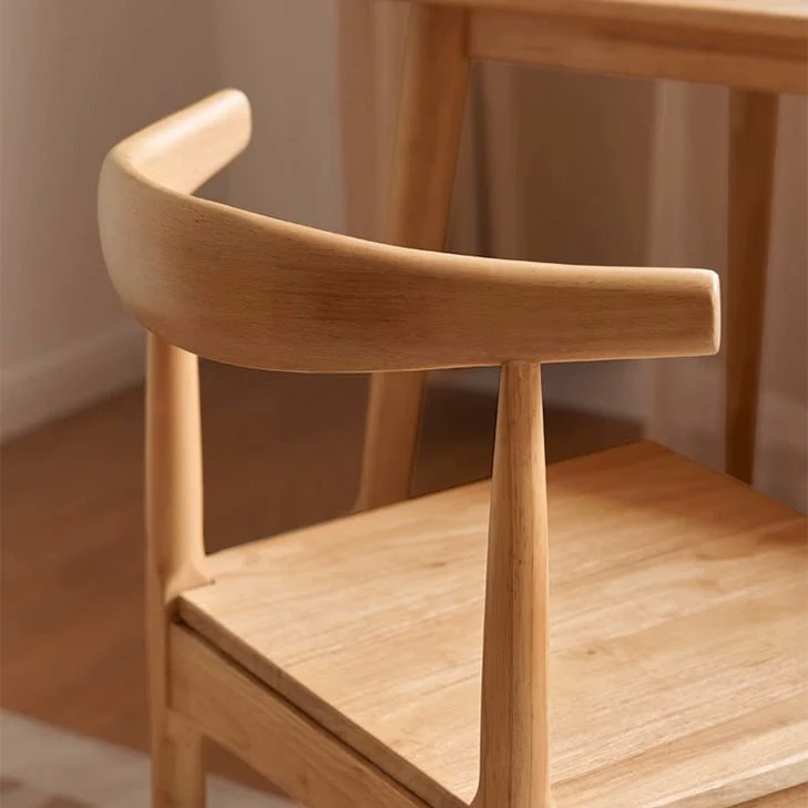 Oscar Natural Solid Rubber Wood Dining Chair - Image 5