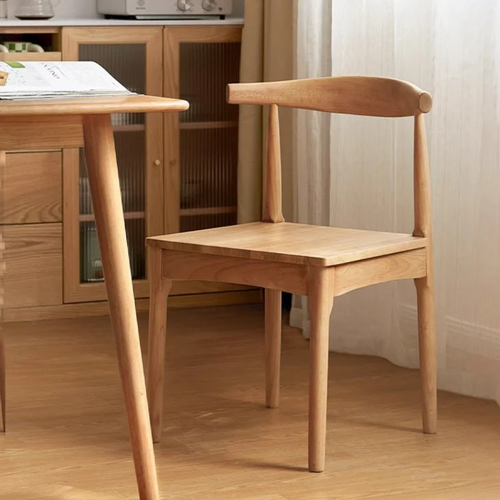 Oscar Natural Solid Rubber Wood Dining Chair - Image 6