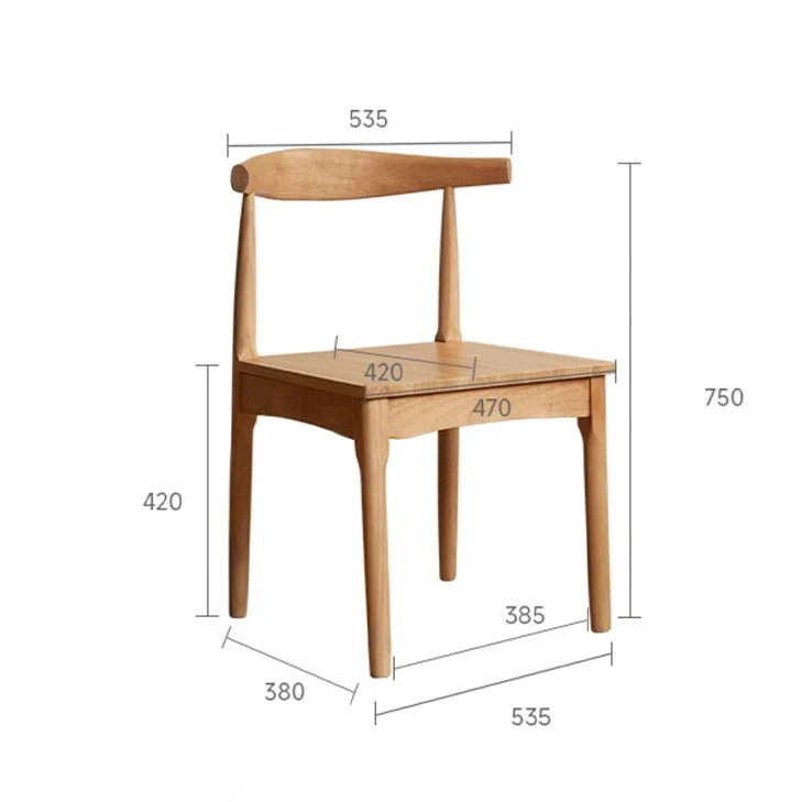 Oscar Natural Solid Rubber Wood Dining Chair - Image 8