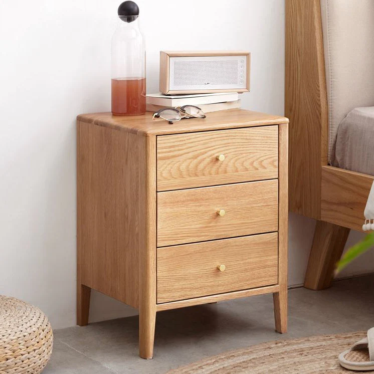 Oslo Natural Solid Oak Bedside Table Design 3 - Image 3