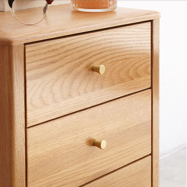 Oslo Natural Solid Oak Bedside Table Design 3 - Image 6