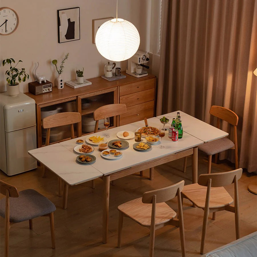 Oslo Natural Oak Extending Dining Table with Ceramic Top