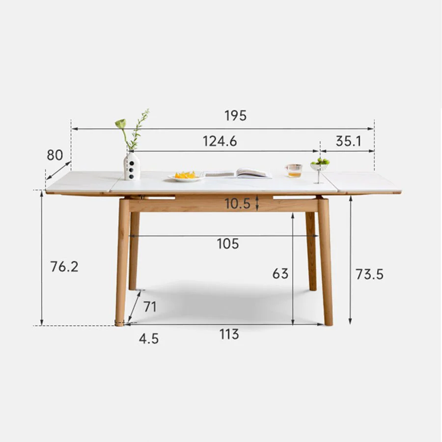 Oslo Natural Oak Extending Dining Table with Ceramic Top - Image 7