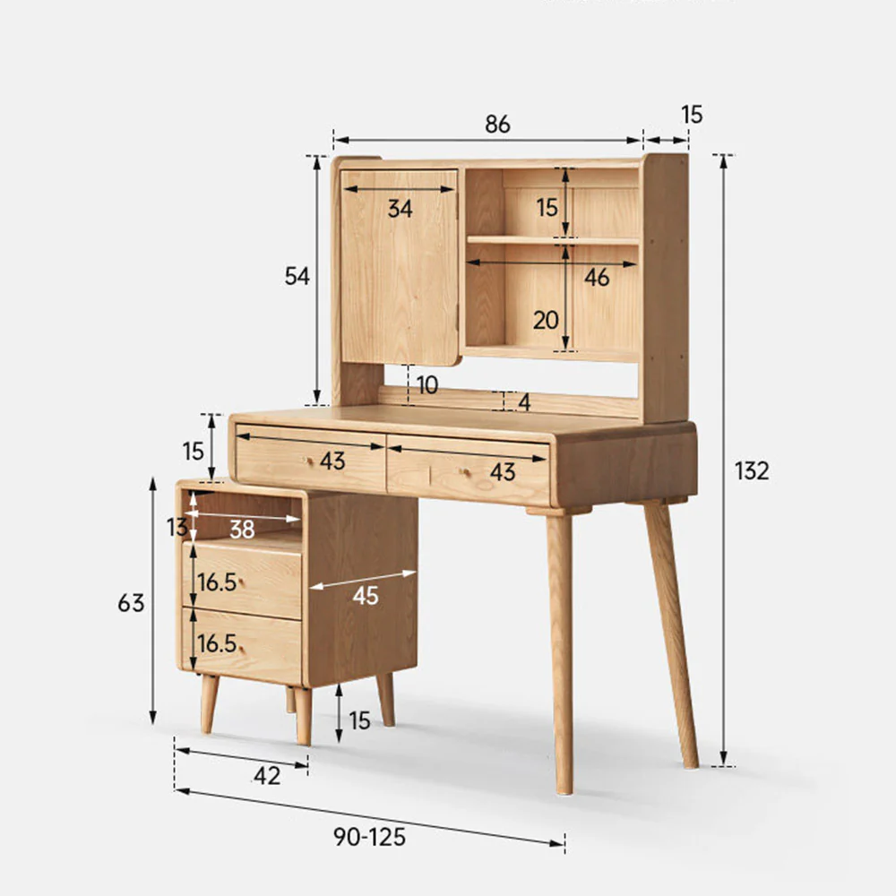 Oslo Natural Solid Ash Dressing Table - Image 9