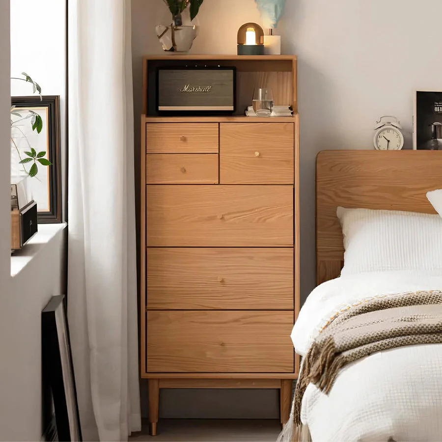 Oslo Natural Solid Oak 3 Over 3 Tallboy
