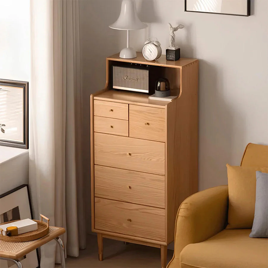 Oslo Natural Solid Oak 3 Over 3 Tallboy - Image 3