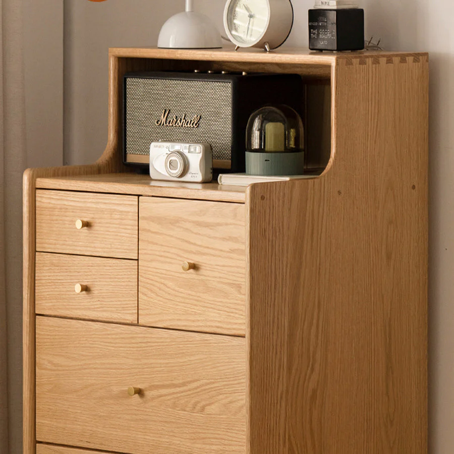 Oslo Natural Solid Oak 3 Over 3 Tallboy - Image 4