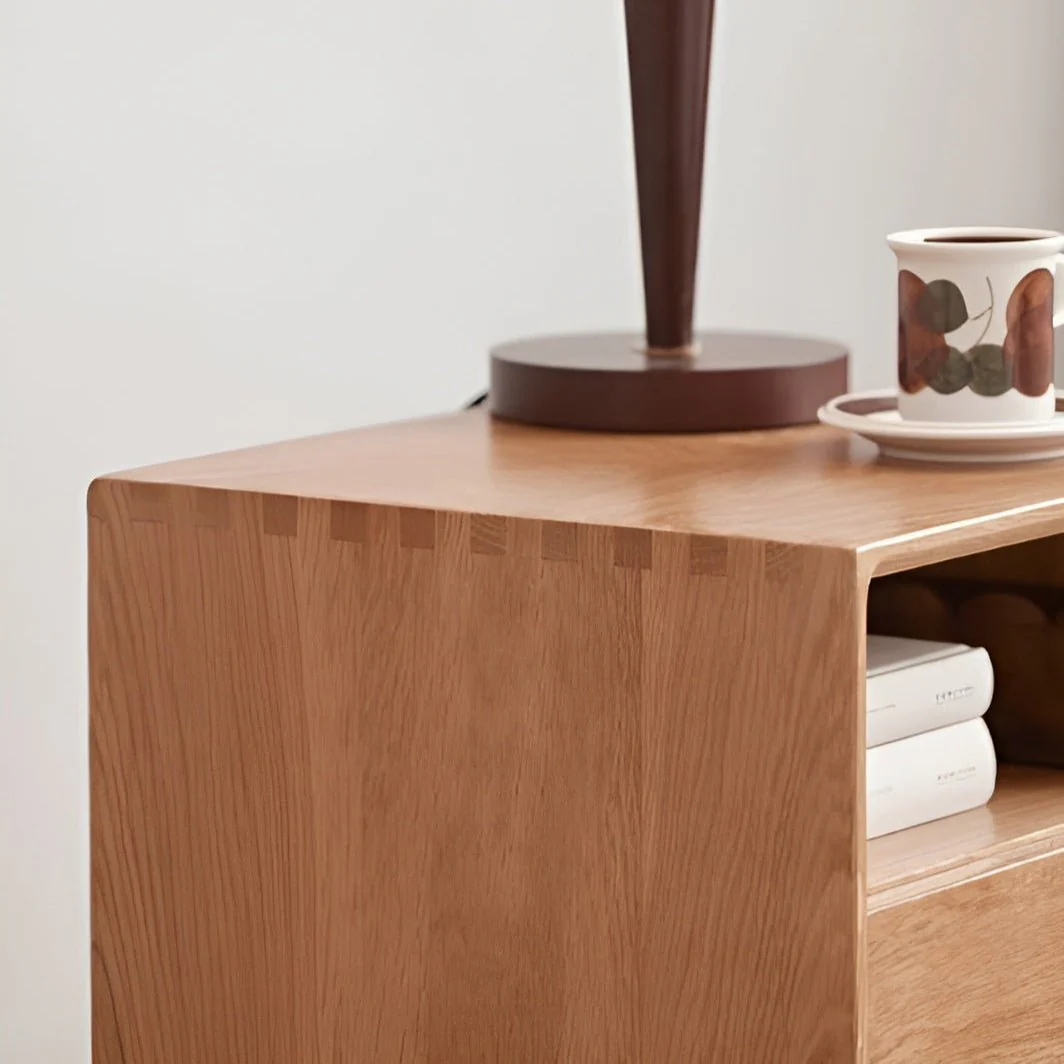 Oslo Natural Solid Oak Bedside Table - Image 3