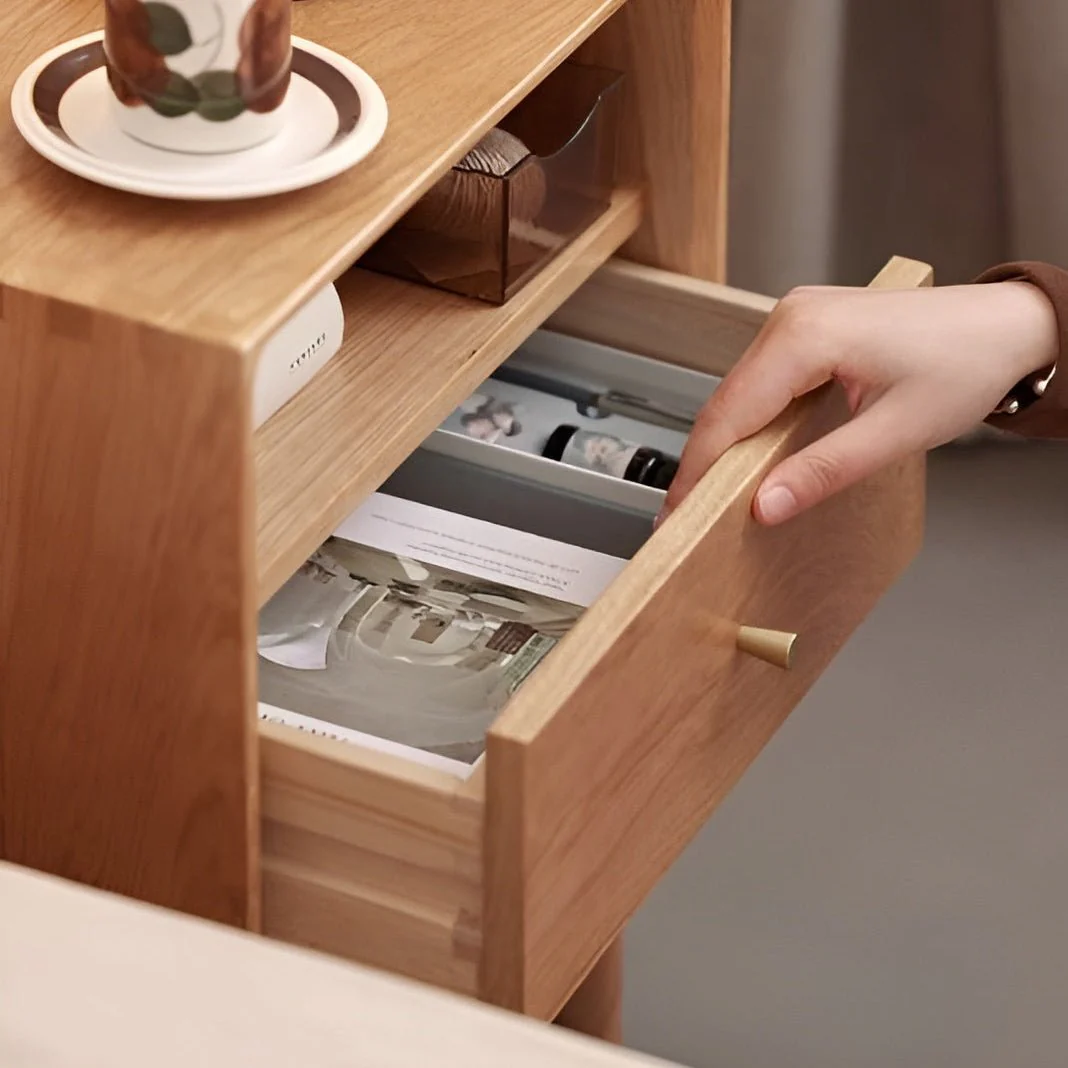 Oslo Natural Solid Oak Bedside Table - Image 4